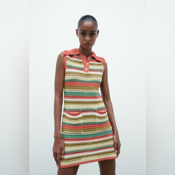 Zara Striped Knit Dress M - Picture 6 of 10